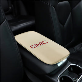 BRAND NEW UNIVERSAL GMC BEIGE Car Center Console Armrest Cushion Mat Pad Cover Embroidery