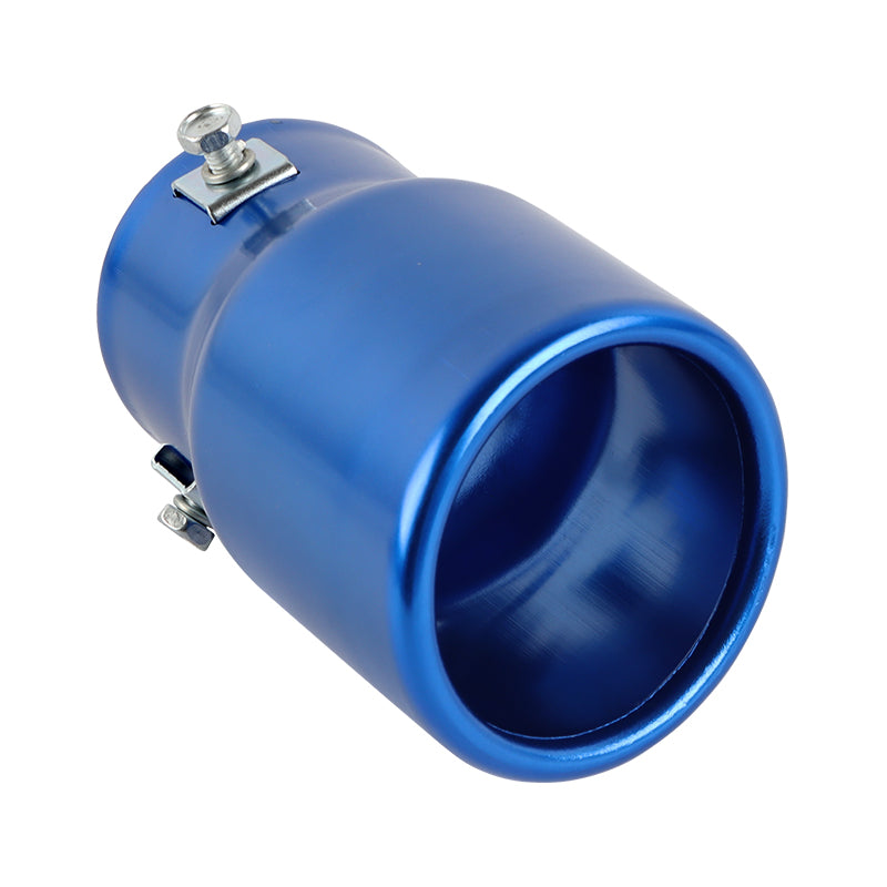 Brand New Universal Blue Single Round Shape Car Exhaust Muffler Tip Straight Pipe 63mm 2.5‘’ Inlet