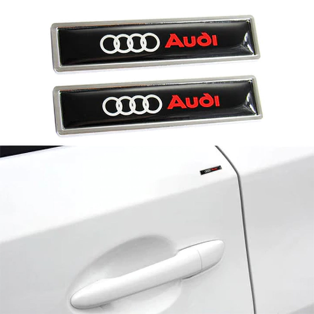 BRAND NEW 2PCS AUDI BLACK LUXURY AUTO CAR BODY FENDER METAL EMBLEM BADGE STICKER DECAL