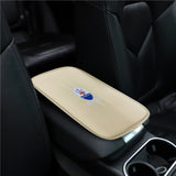 BRAND NEW UNIVERSAL MASERATI BEIGE Car Center Console Armrest Cushion Mat Pad Cover Embroidery