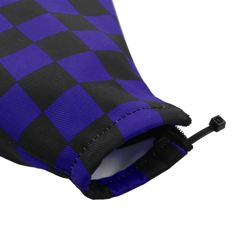 Brand New Universal Checkered Blue Black Stitch Fabric Gear Manual Shifter Shift Knob Boot