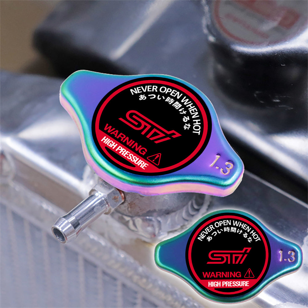 Brand New JDM 1.3bar 9mm Subaru STI Neo Chrome Racing Cap High Pressure Radiator Cap