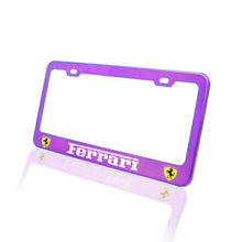 Load image into Gallery viewer, Brand New 1PCS UNIVERSAL FERRARI Neo Chrome Stainless Steel License Plate Frame