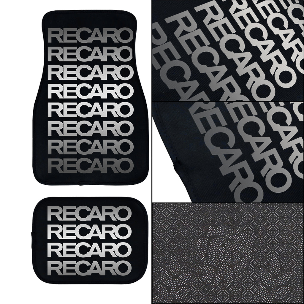 Brand New Universal 4PCS V11 RECARO STYLE Racing Fabric Car Floor Mats Interior Carpets