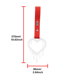 Brand New Drip Heart White JDM TSURIKAWA Ring Subway Train Bus Handle Red Strap Charm Drift