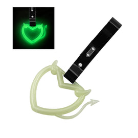 Brand New Devil Love Heart Glow In The Dark Green JDM TSURIKAWA Ring Subway Train Bus Handle Black Strap Charm Drift