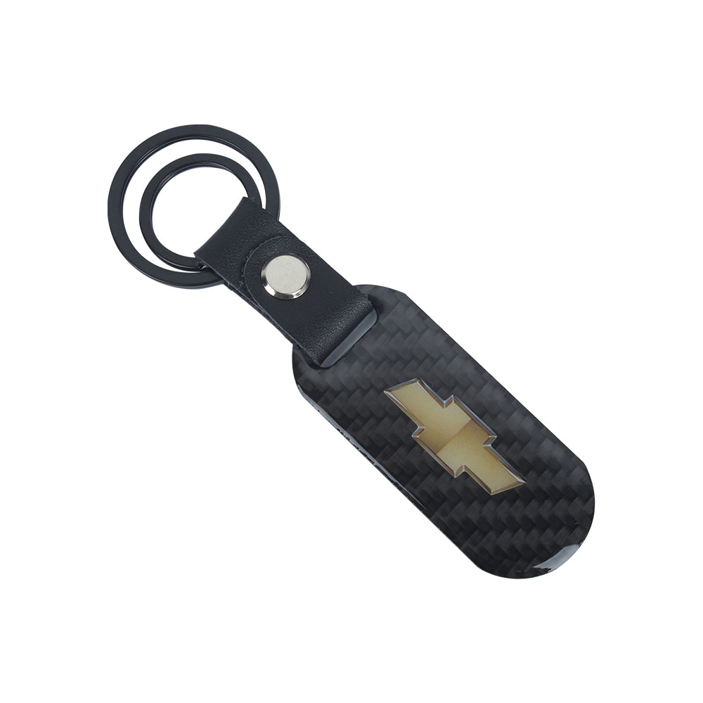 Brand New Universal 100% Real Carbon Fiber Keychain Key Ring For Chevrolet