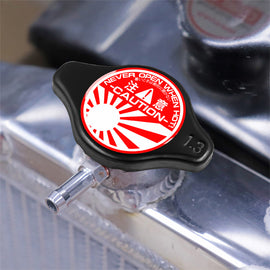 Brand New JDM 1.3bar 9mm JDM Raising Sun Black Racing Cap High Pressure Radiator Cap For Universal