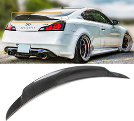 BRAND NEW 2008-2015 INFINITI G37 2DR COUPE HIGH KICK Real Carbon Fiber Rear Trunk PSM Spoiler