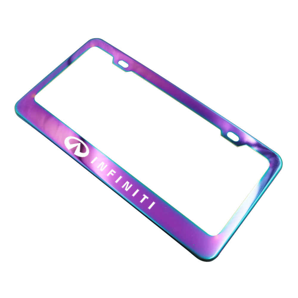 Brand New 1PCS UNIVERSAL INFINITI Neo Chrome Stainless Steel License Plate Frame
