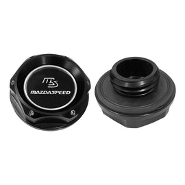 Brand New JDM Mazdaspeed Black Aluminum Engine Oil Fuel Filler Cap Billet For Mazda