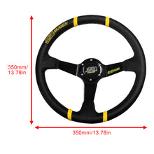Load image into Gallery viewer, Brand New 350mm 14" Deep Dish Racing Mugen Black Steering Wheel PVC Leather Black Spoke