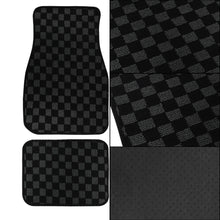 Load image into Gallery viewer, Brand New 4PCS UNIVERSAL CHECKERED BLACK Racing Fabric Car Floor Mats Interior Carpets