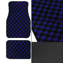 Load image into Gallery viewer, Brand New 4PCS UNIVERSAL CHECKERED BLUE Racing Fabric Car Floor Mats Interior Carpets