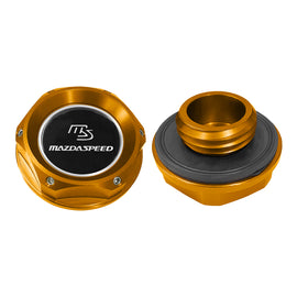 Brand New JDM Mazdaspeed Gold Aluminum Engine Oil Fuel Filler Cap Billet For Mazda