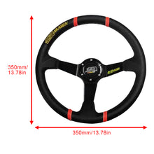 Load image into Gallery viewer, Brand New 350mm 14" Deep Dish Racing Mugen Black Steering Wheel PVC Leather Black Spoke