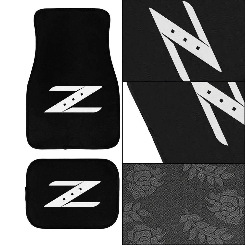 Brand New Universal 4PCS NISSAN Z Racing Black Fabric Car Floor Mats Interior Carpets Floormat