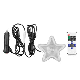 BRAND NEW UNIVERSAL STAR SHAPED WHITE LED Neon Flash Light Car Window Glow Electric Remote Control Lamp