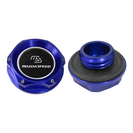 Brand New JDM Mazdaspeed Blue Aluminum Engine Oil Fuel Filler Cap Billet For Mazda