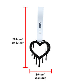 Brand New Drip Heart Black JDM TSURIKAWA Ring Subway Train Bus Handle White Strap Charm Drift