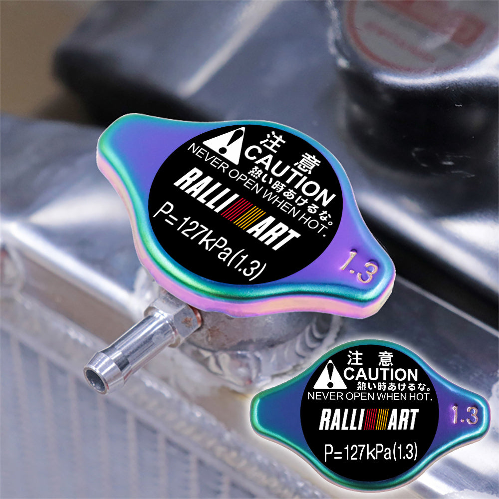 Brand New JDM 1.3bar 9mm Ralliart Racing Neo Chrome Racing Cap High Pressure Radiator Cap For Mitsubishi