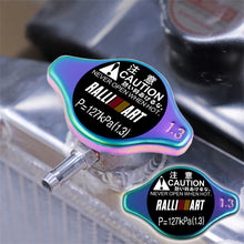 Load image into Gallery viewer, Brand New JDM 1.3bar 9mm Ralliart Racing Neo Chrome Racing Cap High Pressure Radiator Cap For Mitsubishi