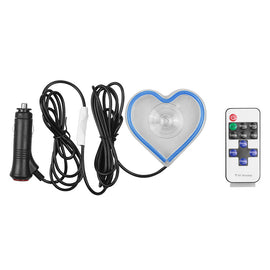 BRAND NEW UNIVERSAL LOVE HEART BLUE LED Neon Flash Light Car Window Glow Electric Remote Control Lamp