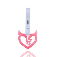 Load image into Gallery viewer, Brand New Devil Demon Broken Heart Glow In The Dark Red JDM TSURIKAWA Ring Subway Train Bus Handle Strap Charm Drift