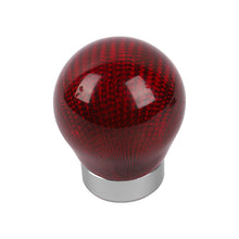 Load image into Gallery viewer, Brand New Universal Real Carbon Fiber Red Round Ball Manual Car Racing Gear Shift Knob Shifter M12 M10 M8