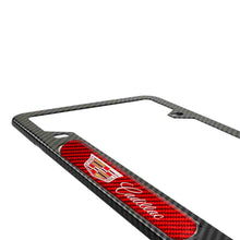 Load image into Gallery viewer, Brand New Universal 1PCS Cadillac Carbon Fiber Look Metal License Plate Frame