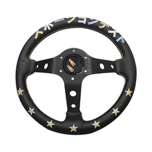 Load image into Gallery viewer, Brand New 13&quot; Bride Power Racing Gold Stitching Leather Geniune Sport Steering Wheel w Horn Button