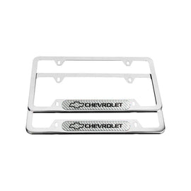 Brand New Universal 2PCS CHEVROLET Chrome Metal License Plate Frame