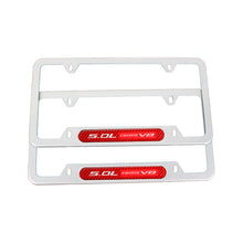 Load image into Gallery viewer, Brand New Universal 2PCS 5.0L COYOTE V8 Silver Metal License Plate Frame