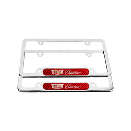 Brand New Universal 2PCS Cadillac Chrome Metal License Plate Frame