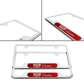 Brand New Universal 2PCS Cadillac Chrome Metal License Plate Frame