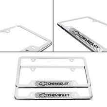 Load image into Gallery viewer, Brand New Universal 2PCS CHEVROLET Chrome Metal License Plate Frame