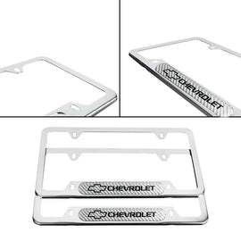 Brand New Universal 2PCS CHEVROLET Chrome Metal License Plate Frame