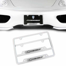 Load image into Gallery viewer, Brand New Universal 2PCS CHEVROLET Silver Metal License Plate Frame