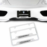 Brand New Universal 2PCS CHEVROLET Silver Metal License Plate Frame