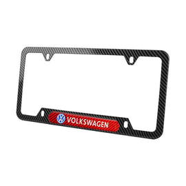 Brand New Universal 1PCS Volkswagen Carbon Fiber Look Metal License Plate Frame