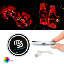 Load image into Gallery viewer, BRAND NEW UNIVERSAL V2 2PCS MAZDASPEED Switchable Seven Colorful LED Car Cup Holder Mat Coaster Pad