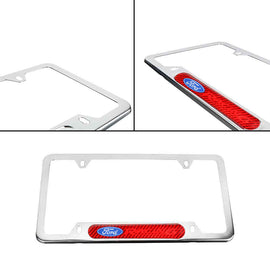Brand New Universal 1PCS Ford Racing Chrome Metal License Plate Frame