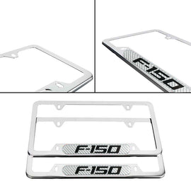 Brand New Universal 2PCS F-150 Chrome Metal License Plate Frame