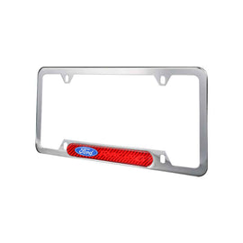 Brand New Universal 1PCS Ford Racing Chrome Metal License Plate Frame
