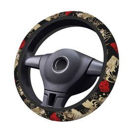 Brand New Universal Sakura Koi Fish Soft Flexible Fabric Car Auto Steering Wheel Cover Protector 14
