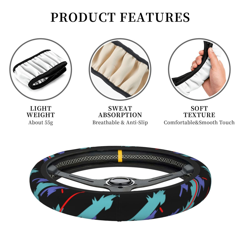 Brand New Universal HKS Soft Flexible Fabric Car Auto Steering Wheel Cover Protector 14"-15.5"