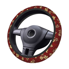 Brand New Universal Sakura Flower Soft Flexible Fabric Car Auto Steering Wheel Cover Protector 14