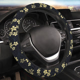 Brand New Universal Sakura Flower Soft Flexible Fabric Car Auto Steering Wheel Cover Protector 14