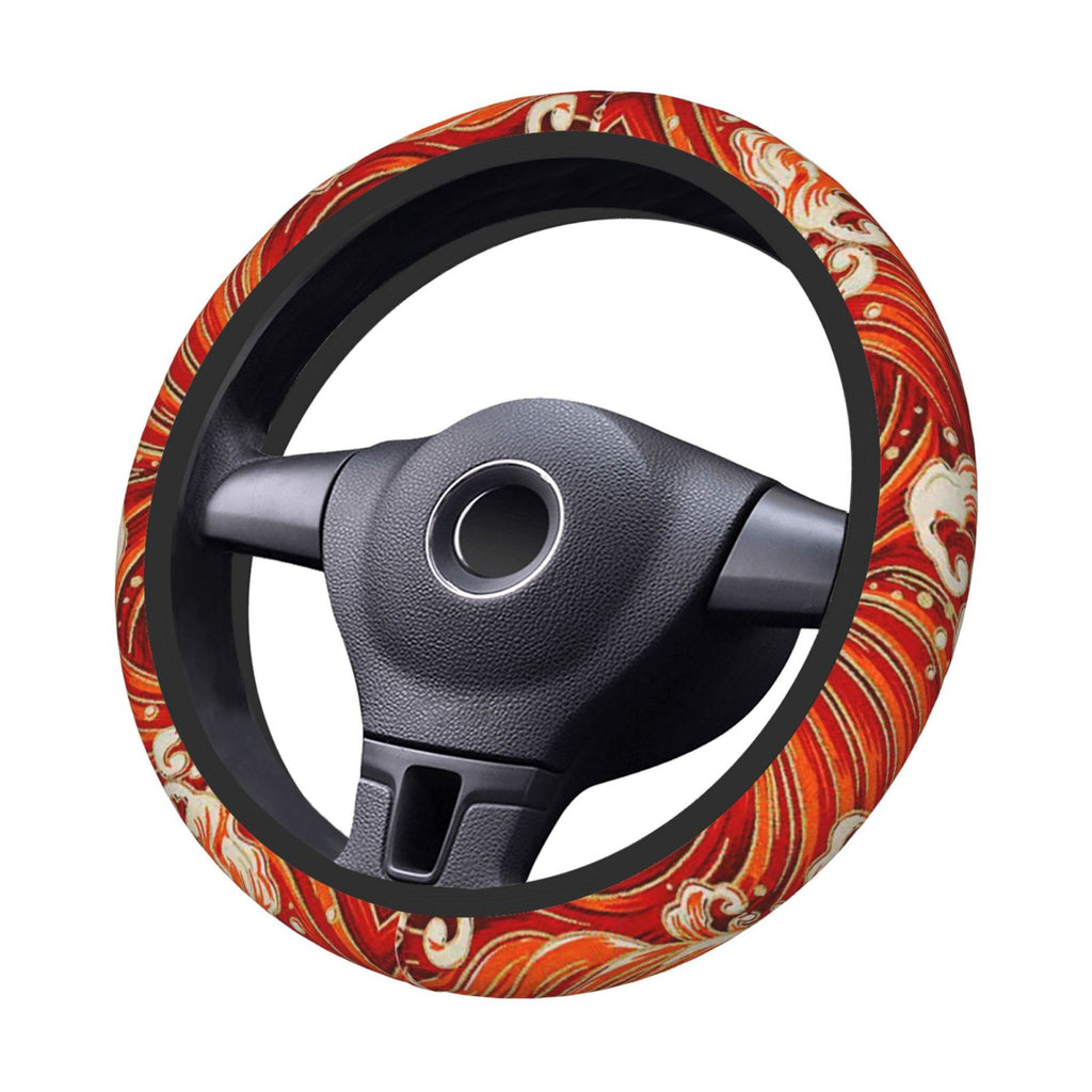 Brand New Universal Sakura Wave Soft Flexible Fabric Car Auto Steering Wheel Cover Protector 14"-15.5"