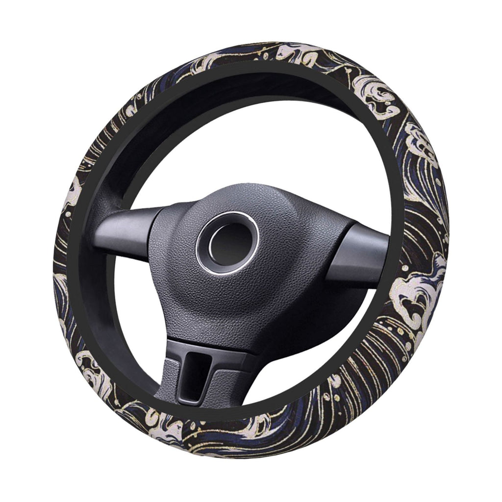 Brand New Universal Sakura Wave Soft Flexible Fabric Car Auto Steering Wheel Cover Protector 14"-15.5"